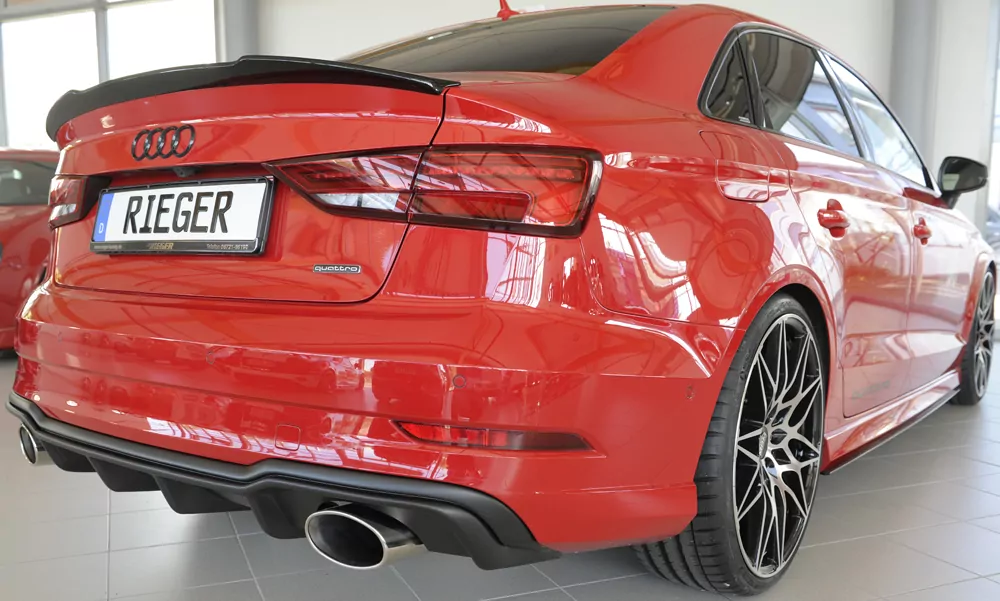 Rieger Heckeinsatz für Audi A3 (8V) - 5-tür. (Limousine 8VS) 09.16- (ab Facelift) carbon optik