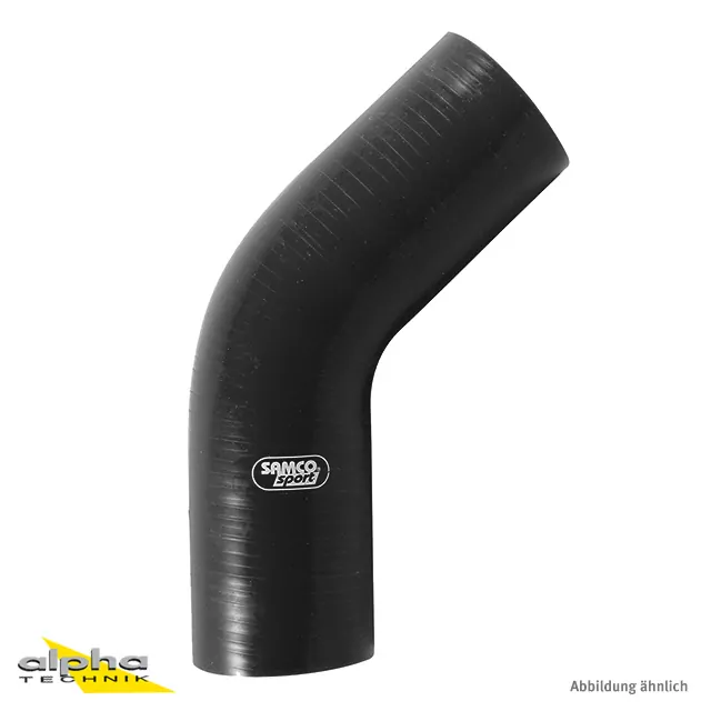 Samco Siliconschlauch 45 Grad Standard Bogen schwarz