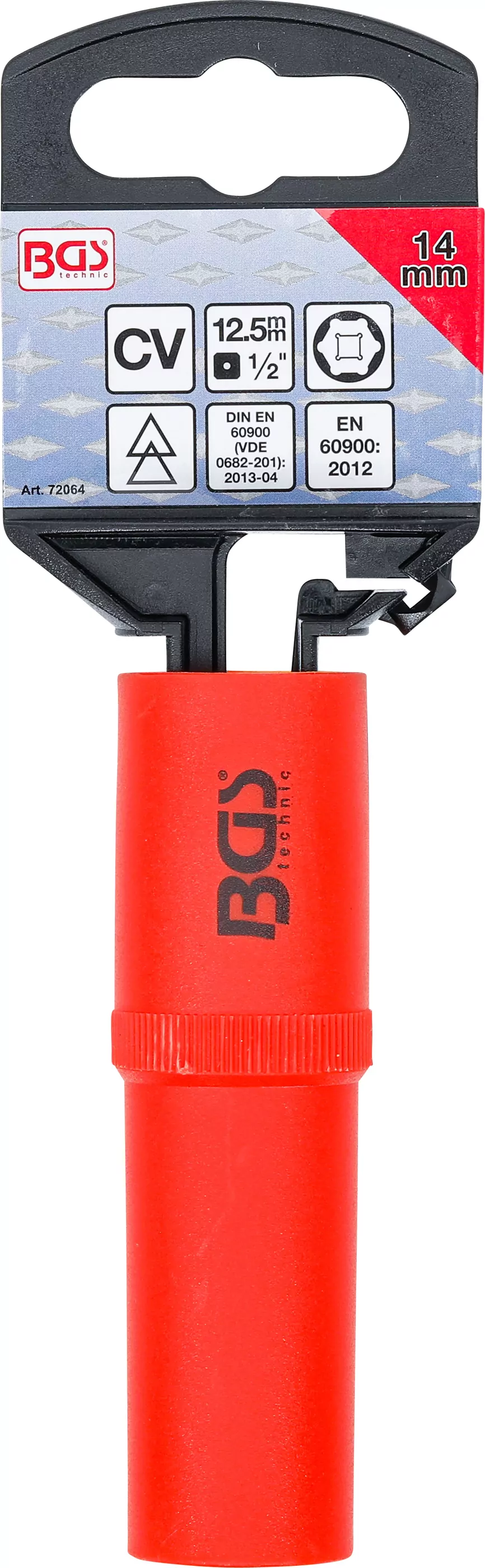 VDE-Steckschlüssel-Einsatz Sechskant | Antrieb Innenvierkant 12,5 mm (1/2") | SW 14 mm