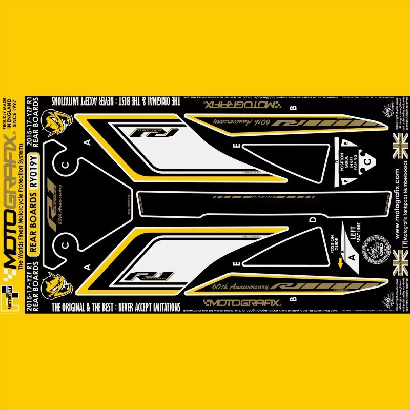 Motografix Steinschlagschutz hinten Yamaha YZF R1 2015-2017 RY019Y