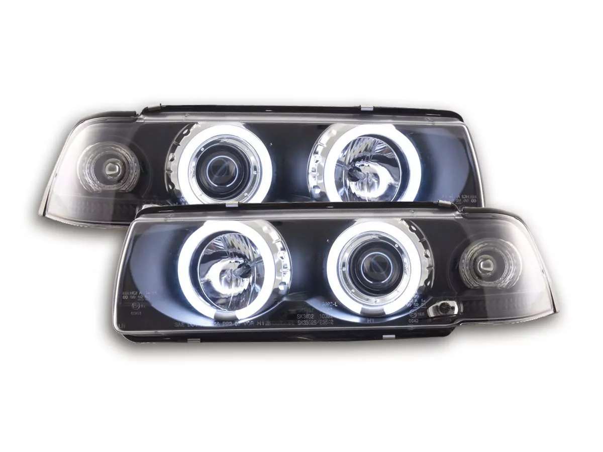 Scheinwerfer Set Angel Eyes CCFL BMW 3er E36 Coupe/Cabrio Bj. 92-98 schwarz