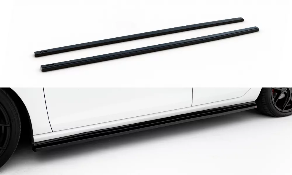 Seitenschweller Ansatz Passend Für V.2 Passend Für VW Golf 7 GTI Schwarz Hochglanz Schwarz Hochglanz