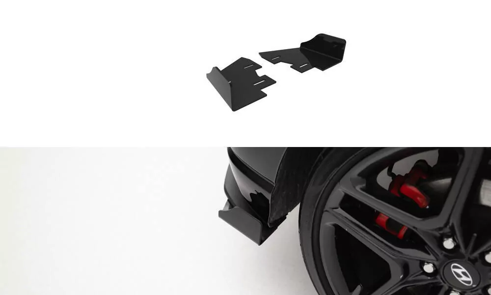 Hintere Seiten Flaps Für Hyundai Veloster N Mk2 Schwarz Hochglanz