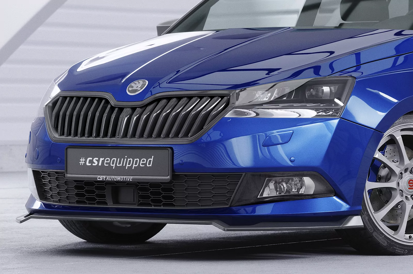 Cup-Spoilerlippe mit ABE für Skoda Fabia 3 (Typ NJ) CSL631 Schwarz Strukturiert