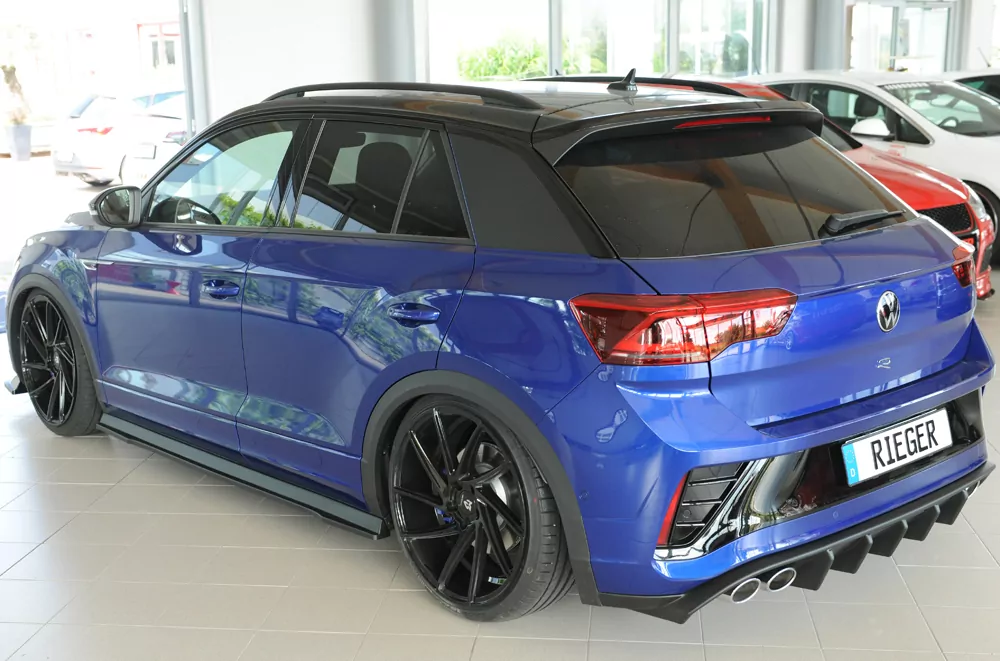 Rieger Heckeinsatz (für Fzg. ohne AHK) matt schwarz für VW T-Roc R (A1) 5-tür. 01.22- (ab Facelift)