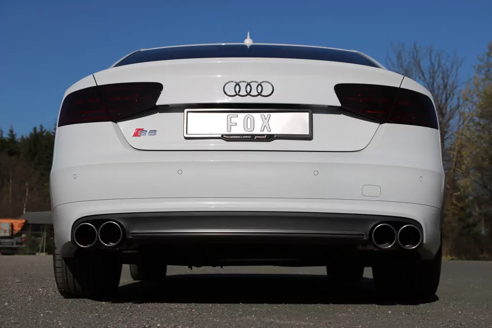 Audi S8 Typ 4H mit Abgasklappen  Endschalldämpfer rechts/links zweiflutig - 2x100x77 Typ 38 rechts/links