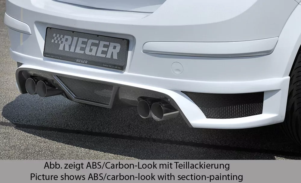 Rieger Heckschürzenansatz für Opel Astra H - 5-tür. 03.04- carbon optik