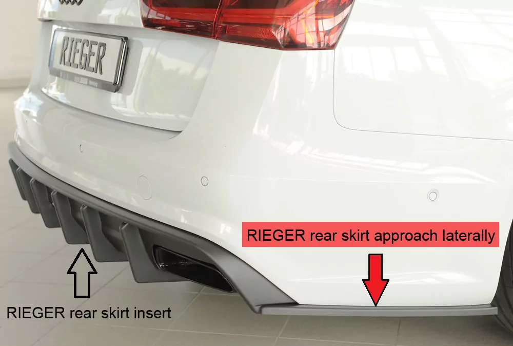 Rieger Heckschürzenansatz seitlich rechts matt schwarz für Audi A6 S6 (4G/C7) Lim. 09.14- (ab Facelift)