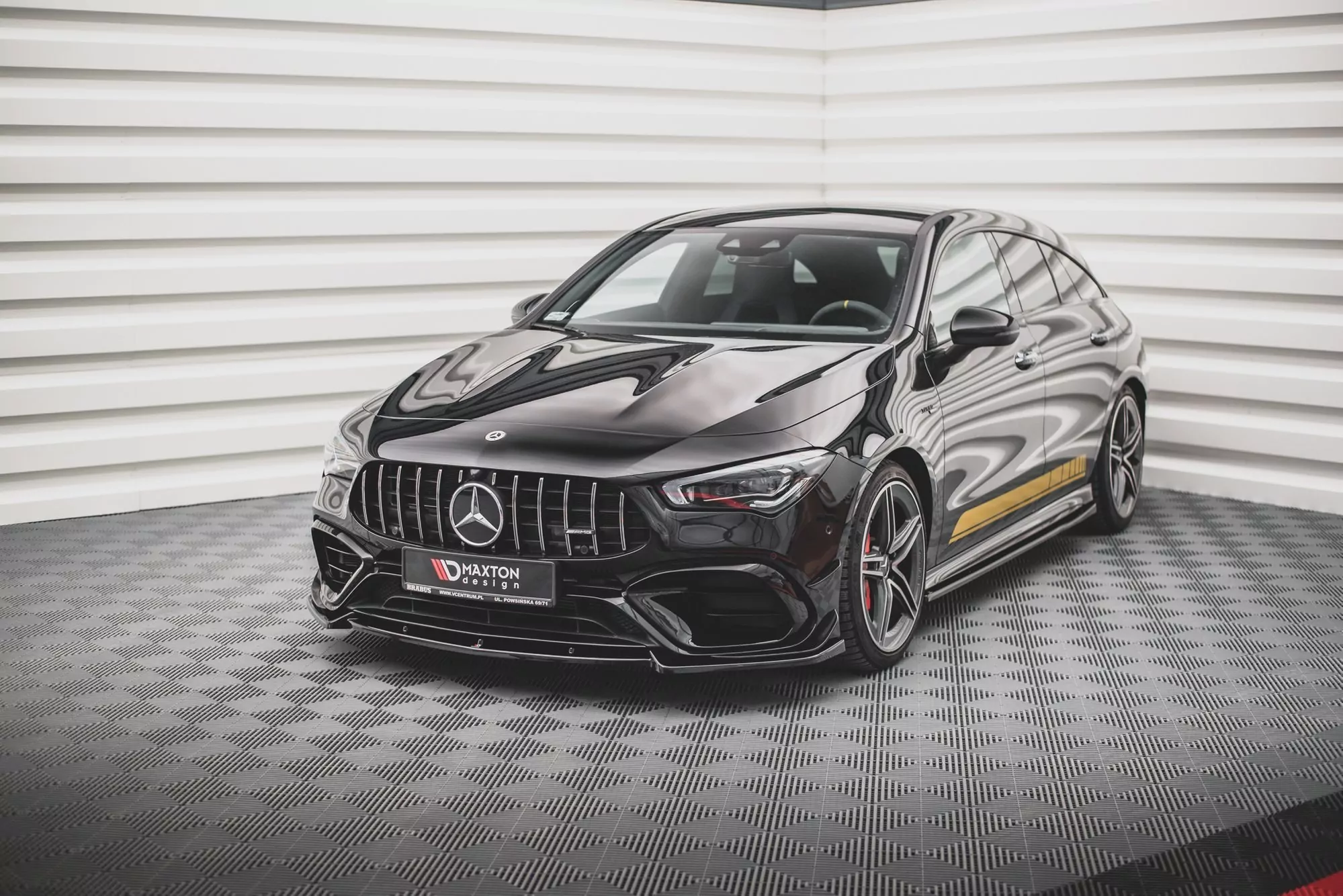 Front Ansatz V.2 Für Mercedes-AMG CLA 45 Aero C118 Schwarz Hochglanz