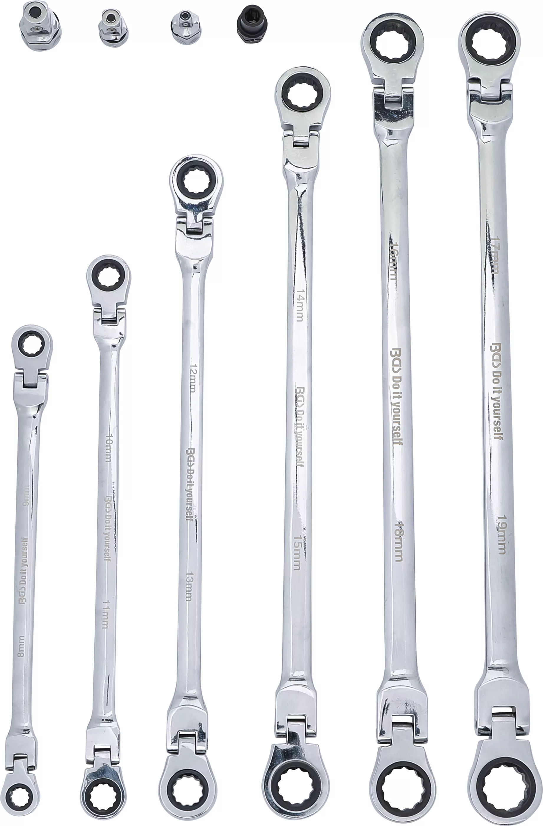 Doppel-Ratschen-Gelenkschlüssel-Satz | SW 8 - 19 mm | 10-tlg.