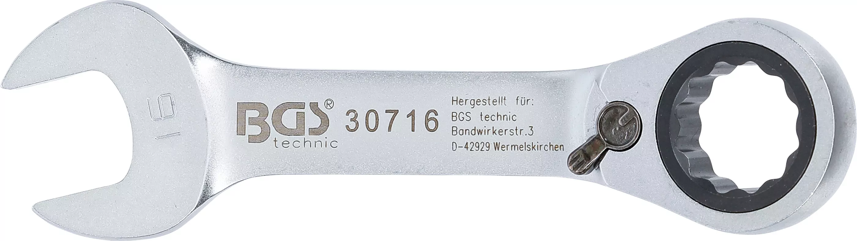 Ratschenring-Maulschlüssel | kurz | umschaltbar | SW 16 mm