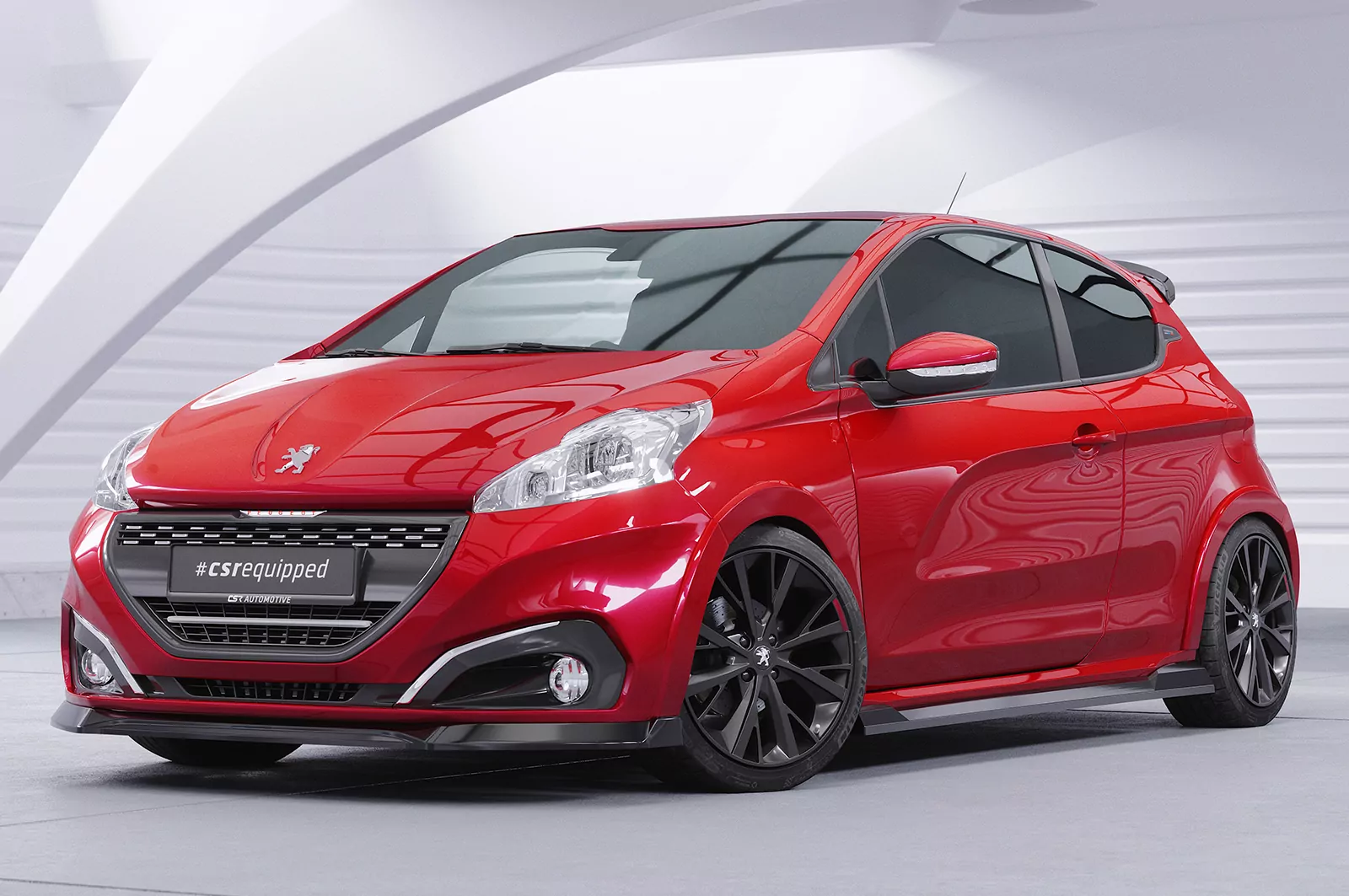 Cup-Spoilerlippe mit ABE für Peugeot 208 GTi CSL694 Schwarz Strukturiert