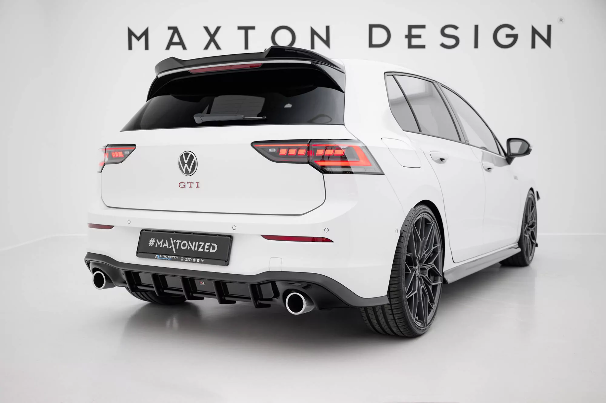Diffusor Heck Ansatz V.3 Für Volkswagen Golf GTI Mk8 Schwarz Hochglanz