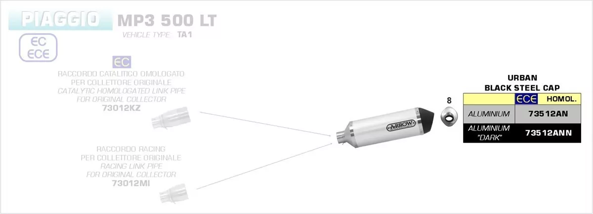 Arrow Endschalldämpfer Race-Tech Aluminium Schwarz