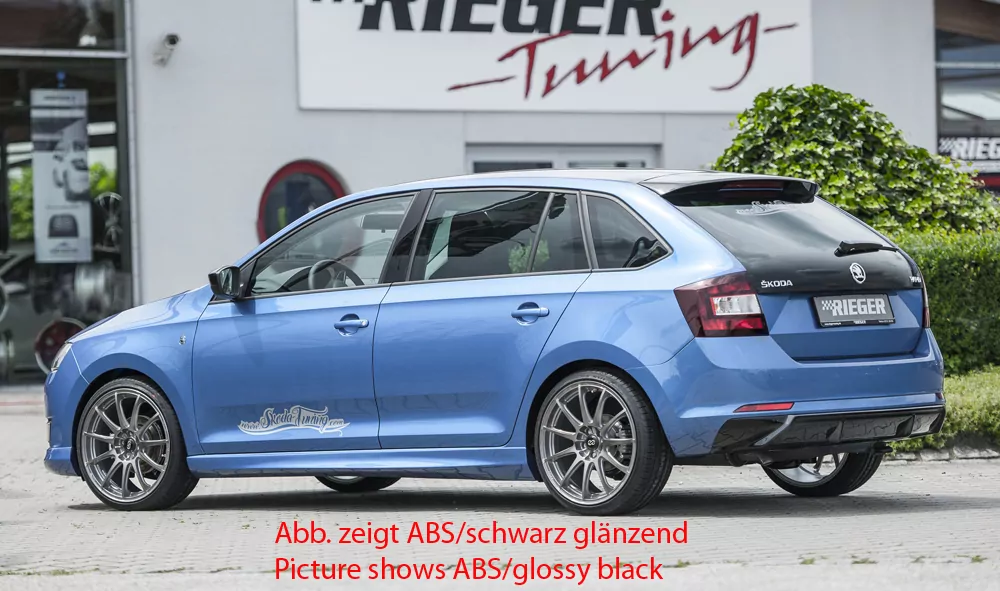 Rieger Heckeinsatz für Skoda Rapid (NH) - Spaceback 07.12-04.17 (bis Facelift) carbon optik