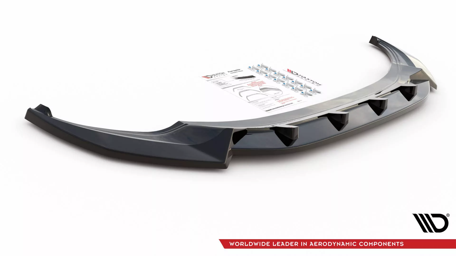 Front Ansatz V.2 Für Volkswagen Tiguan R / R-Line Mk2 Facelift Schwarz Hochglanz