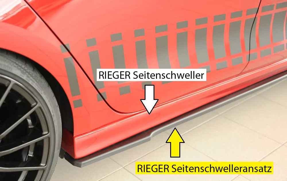 Rieger Seitenschweller rechts ansatz matt schwarz für Seat Leon (KL) 5-tür. (ST/Sportstourer) 09.20-06.24 (bis Facelift)