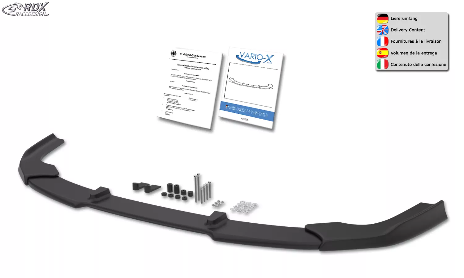 RDX Frontspoiler VARIO-X für FORD Kuga 3 (DFK) ST-Line & Vignale 2020+ Frontlippe Front Ansatz Vorne Spoilerlippe