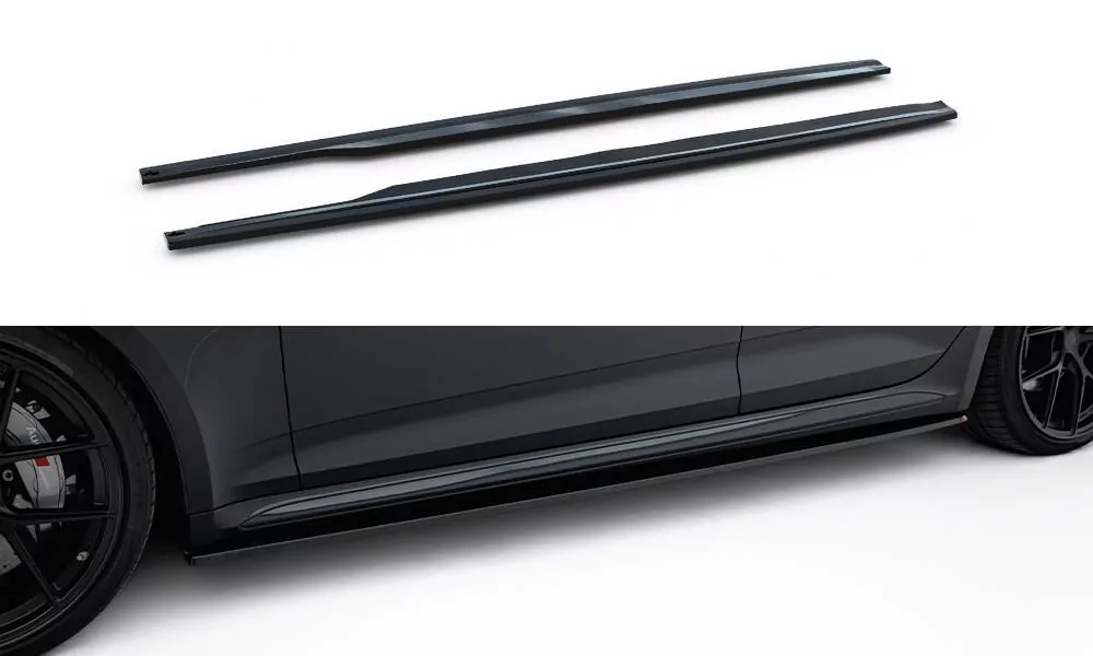 Seitenschweller Ansatz Für Audi RS5 Sportback F5 Schwarz Hochglanz