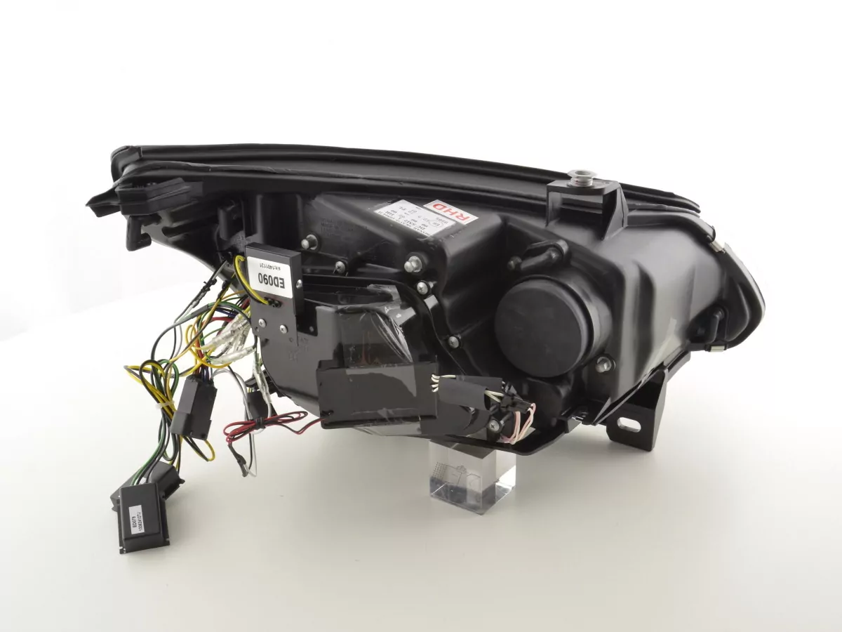Scheinwerfer Set Xenon Angel Eyes CCFL BMW 5er E60/E61 Bj. 03-04 schwarz für Rechtslenker