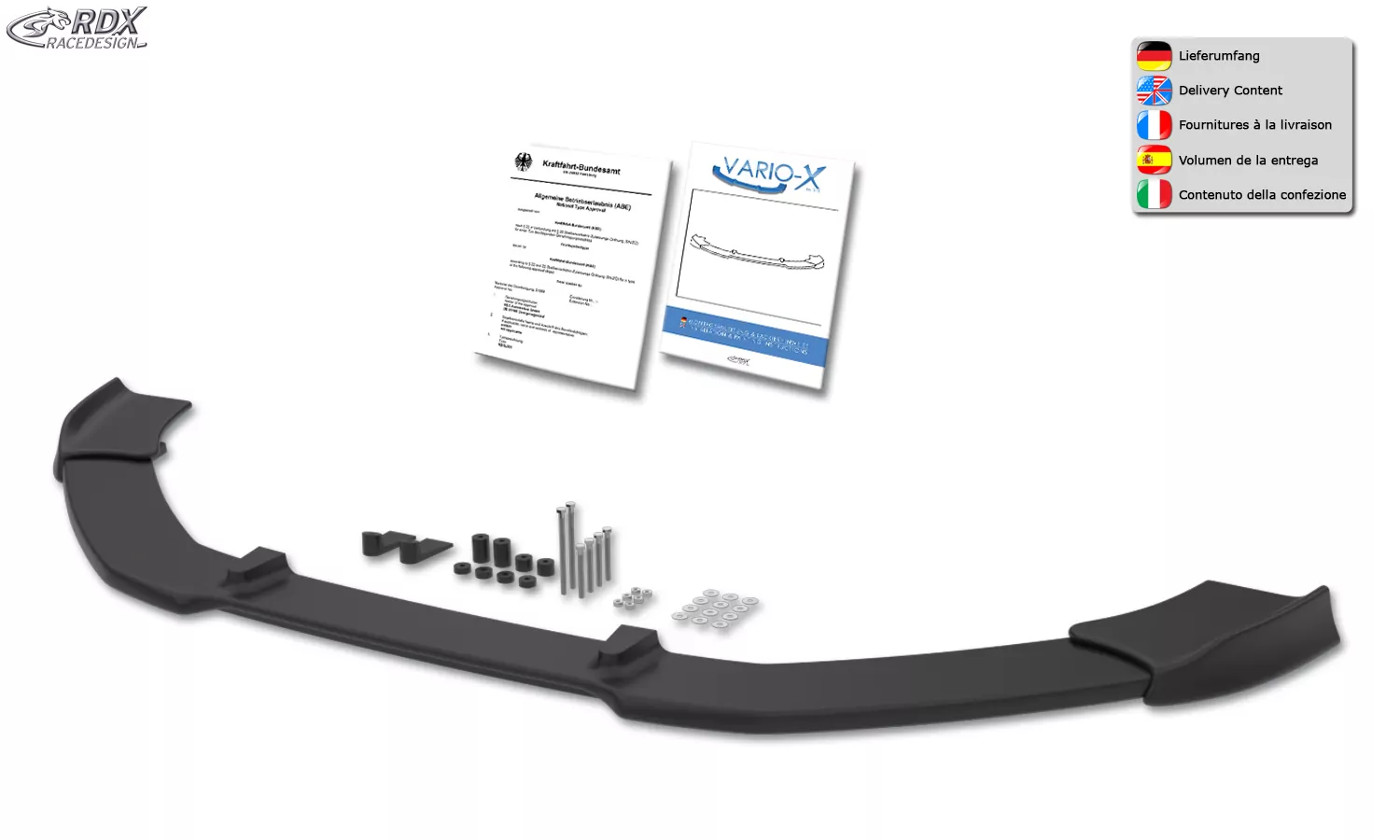 RDX Frontspoiler VARIO-X für FORD Focus 3 Frontlippe Front Ansatz Vorne Spoilerlippe