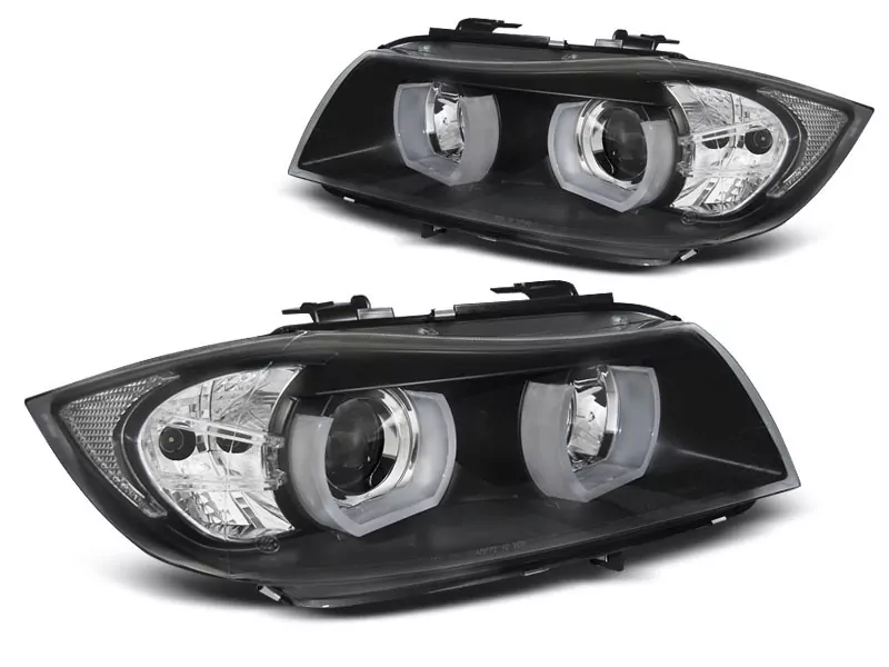 XENON HEADLIGHTS U-LED LIGHT 3D BLACK fits BMW E90/E91 03.05-08.08