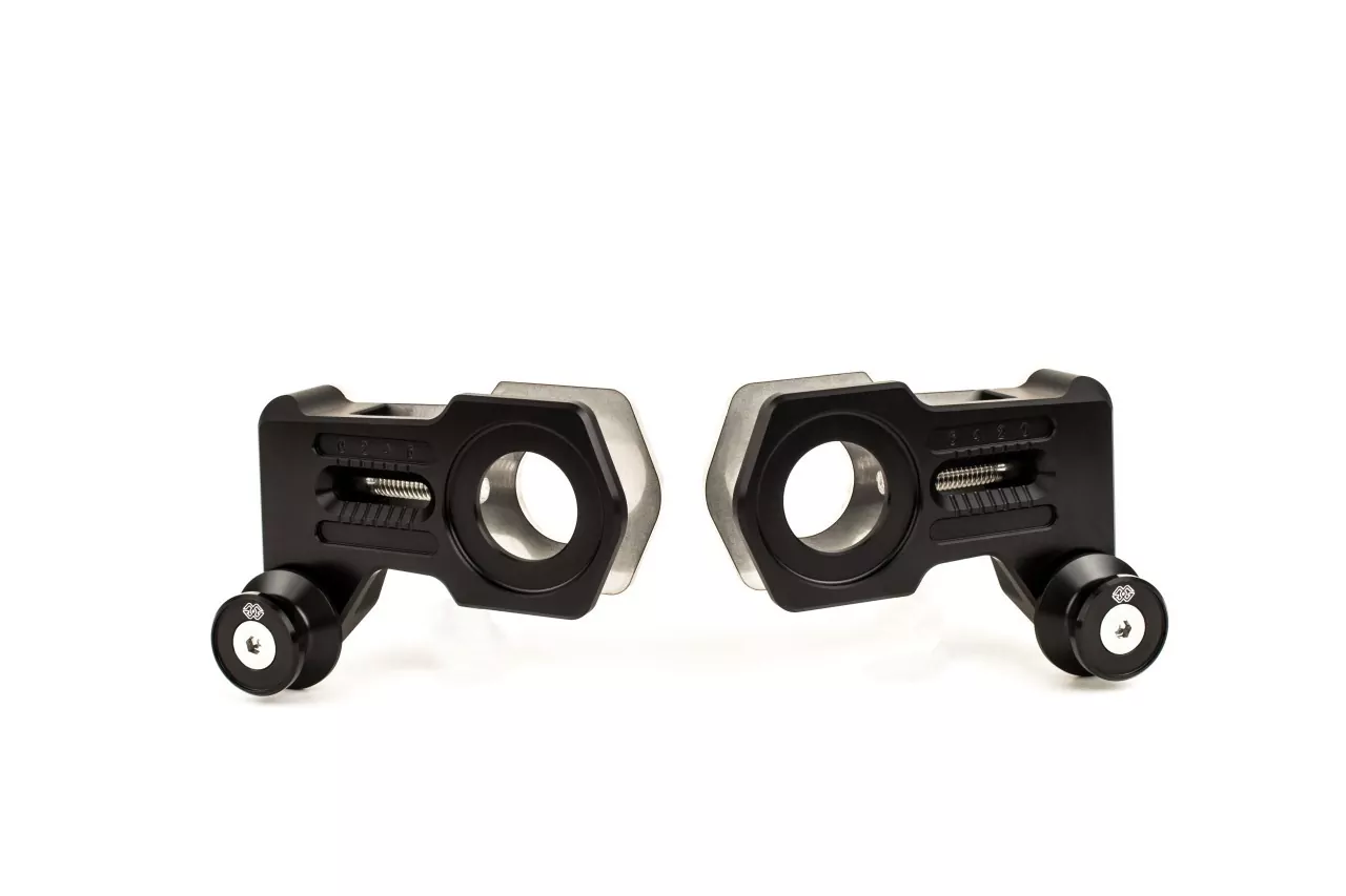 GILLES Achsblock Kettenspanner Ducati Scrambler 800 und Scrambler 1100 schwarz-matt