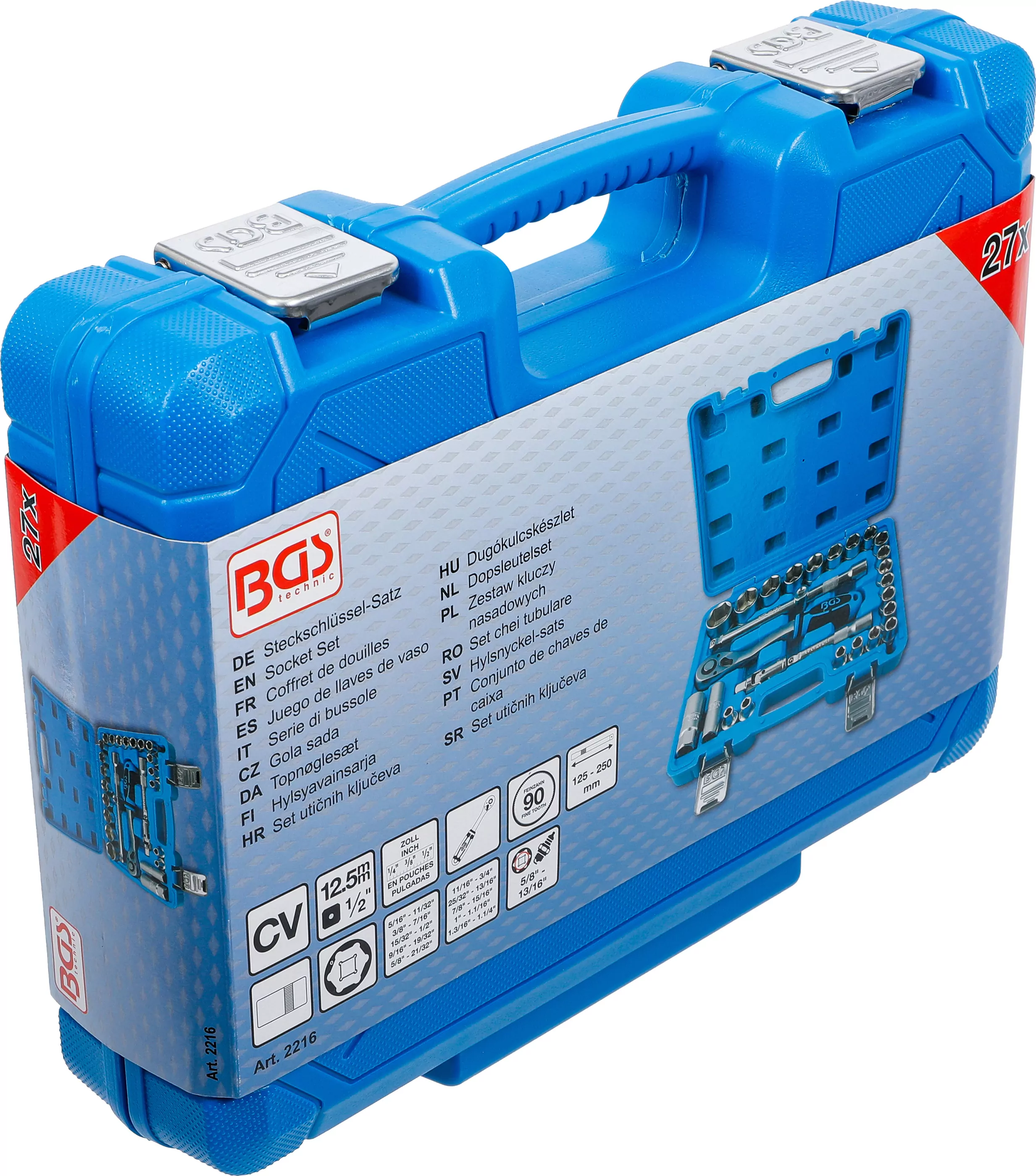 Steckschlüssel-Satz | Antrieb 12,5 mm (1/2") | Zollgrößen | 27-tlg.