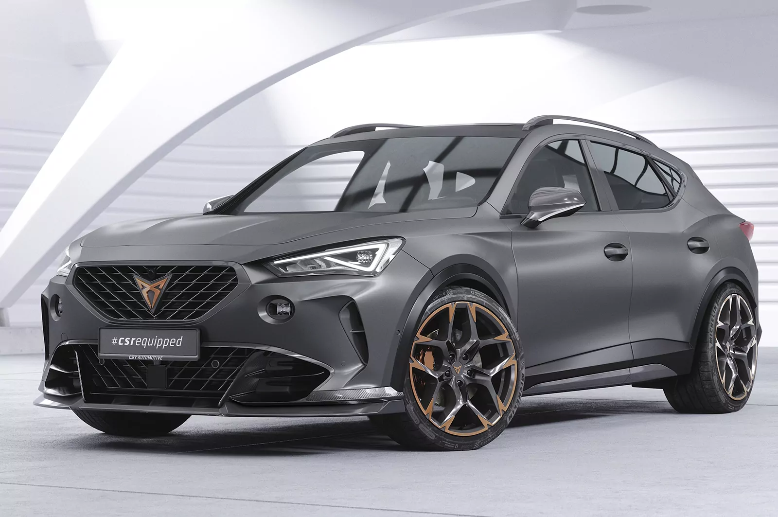 Cup-Spoilerlippe mit ABE für Cupra Formentor VZ5 CSL738 Schwarz Strukturiert