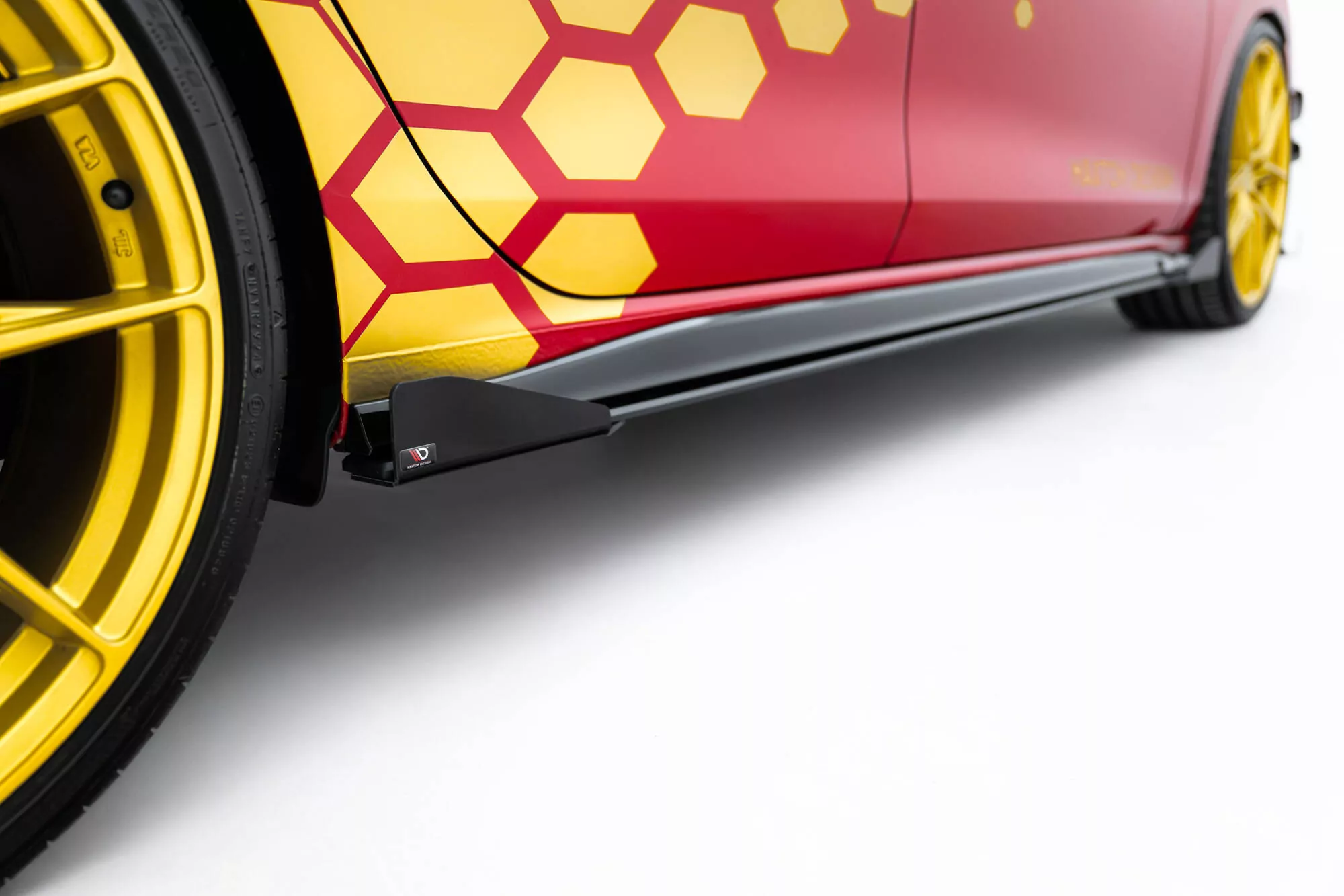 Robuste Racing Seitenschweller Ansatz Für Für + Flaps Volkswagen Golf GTI / GTE / GTI Clubsport / R-Line Mk8 Schwarz Hochglanz