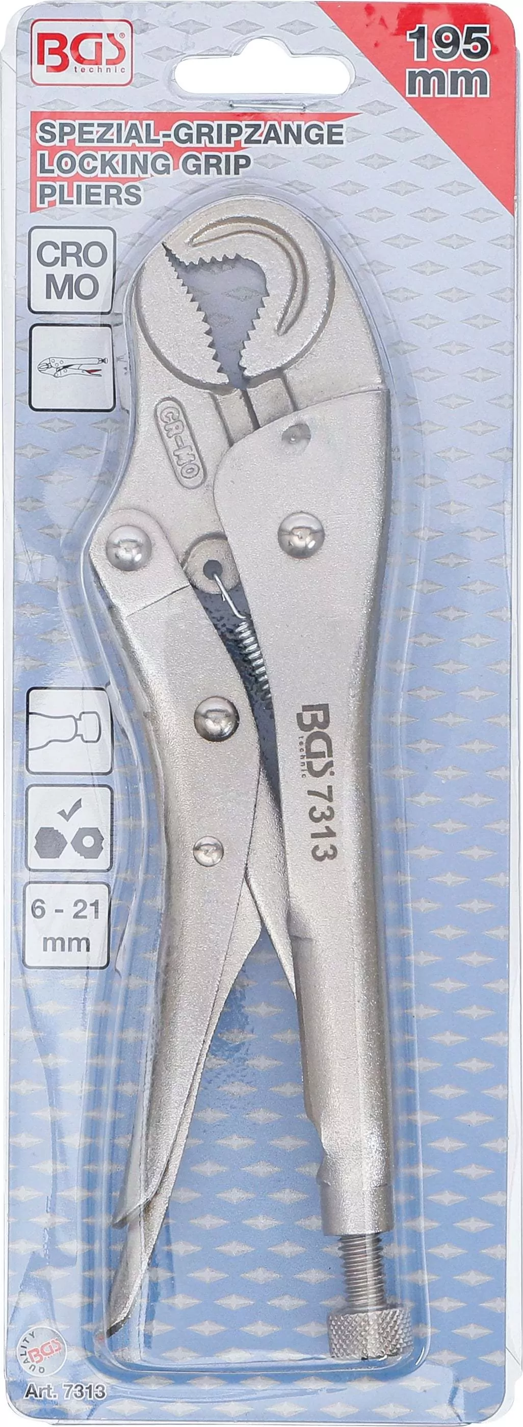 Spezial-Gripzange | runde Form | 175 mm | 6 - 21 mm