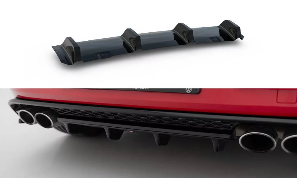 Diffusor Heck Ansatz Passend Für Passend Für VW GOLF 7 R FL Schwarz Hochglanz Schwarz Hochglanz