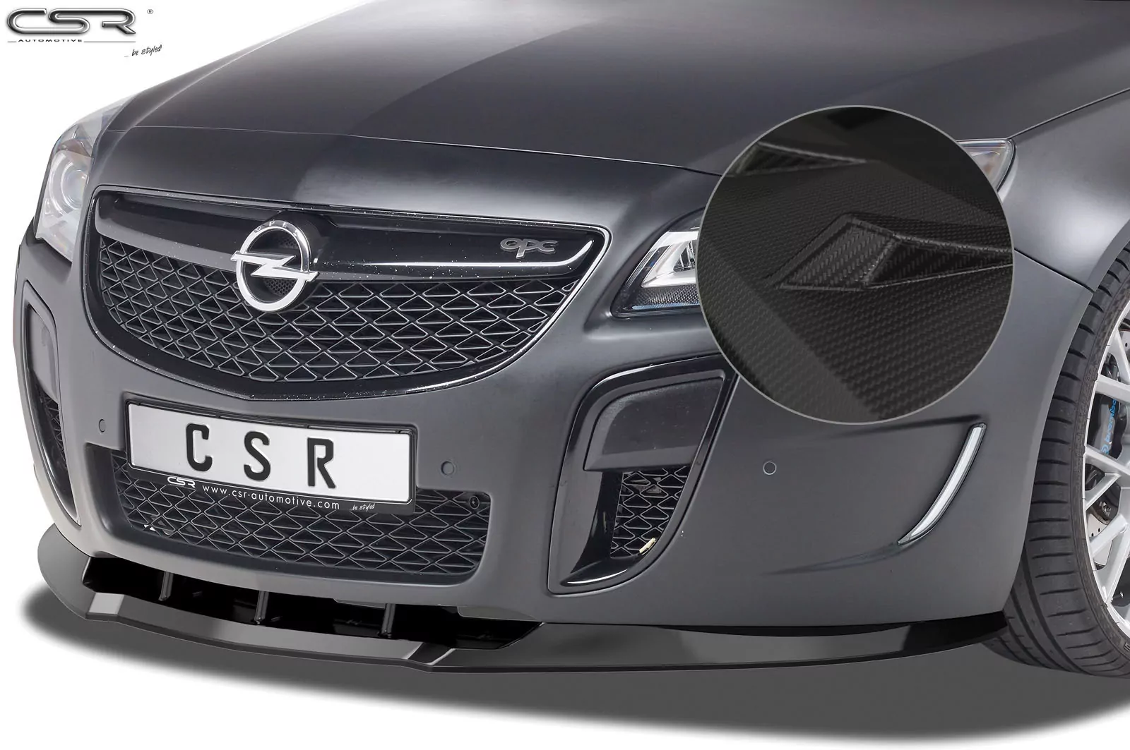 Cup-Spoilerlippe mit ABE für Opel Insignia A OPC Facelift CSL109-M Carbon Look (matt)