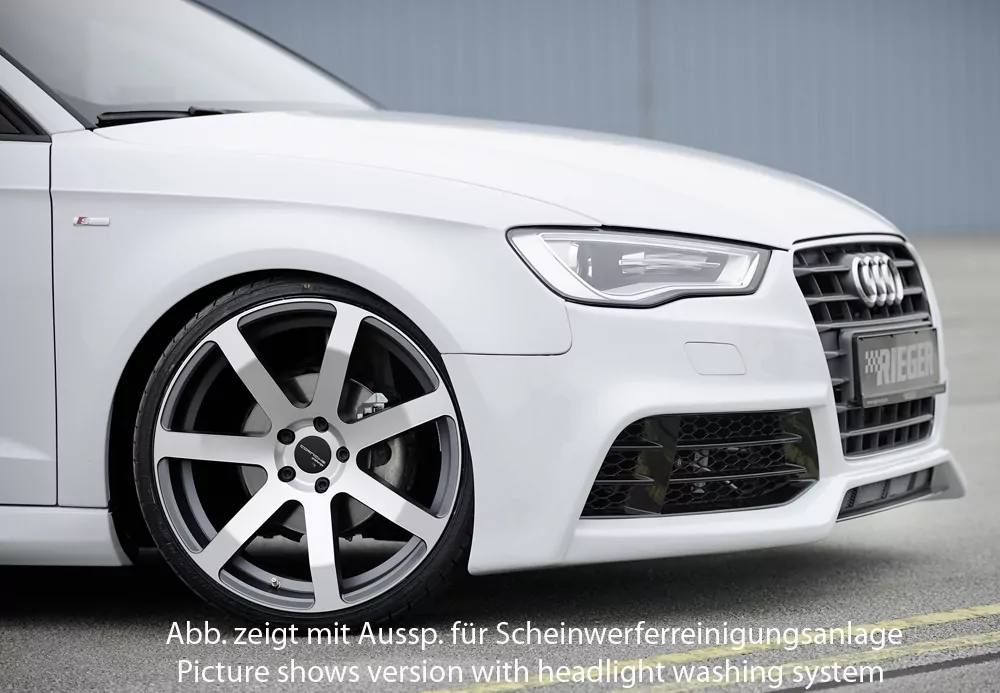 Rieger Spoilerstoßstange für Audi A3 (8V) - 3-tür. (Schrägheck 8V1) 07.12-08.16 (bis Facelift) carbon optik