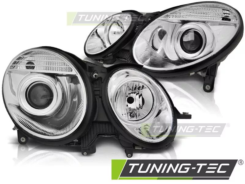 Headlights Chrome Fits Mercedes W211 E-Klasse 05.06-09