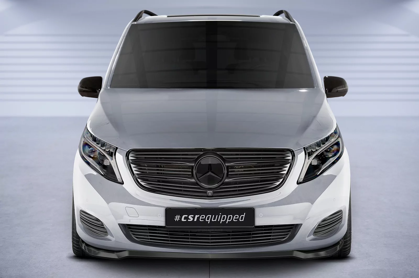 Cup-Spoilerlippe mit ABE für Mercedes Benz V-Klasse 447 CSL538 Schwarz Strukturiert