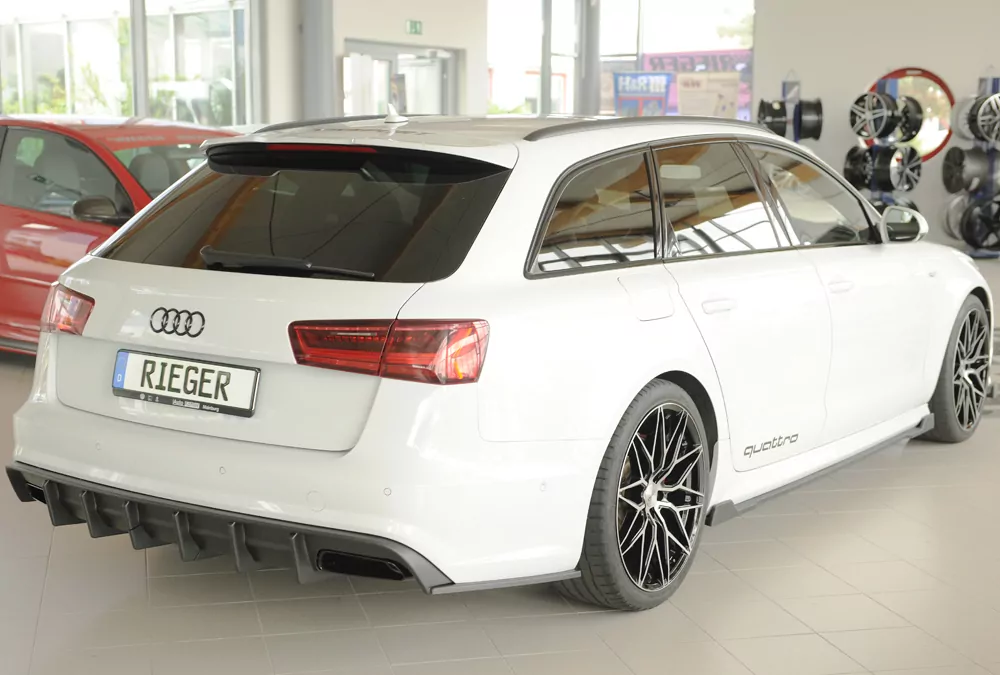 Rieger Heckeinsatz (für Fzg. mit AHK) matt schwarz für Audi A6 (4G/C7) Lim. 09.14- (ab Facelift)