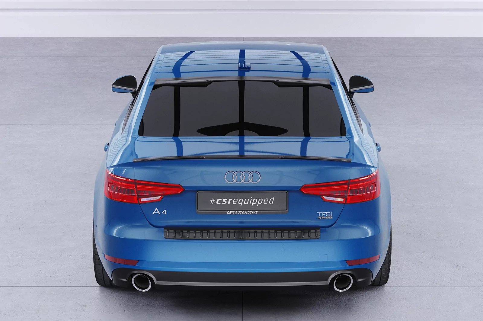 Heckscheibenblende für Audi A4/S4 B9 (8W) Limousine HSB081 Schwarz Strukturiert