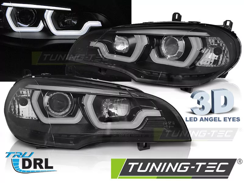 HEADLIGHTS TUBE LIGHT DRL BLACK fits BMW X5 E70 07-13