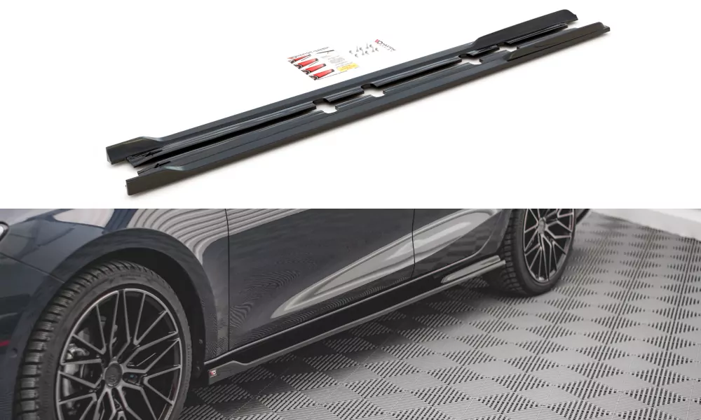 Seitenschweller Ansatz V.2 Für Seat Leon FR ST / Hatchback Mk4 / Cupra Leon ST / Hatchback Mk1 / Mk1 Facelift Schwarz Hochglanz