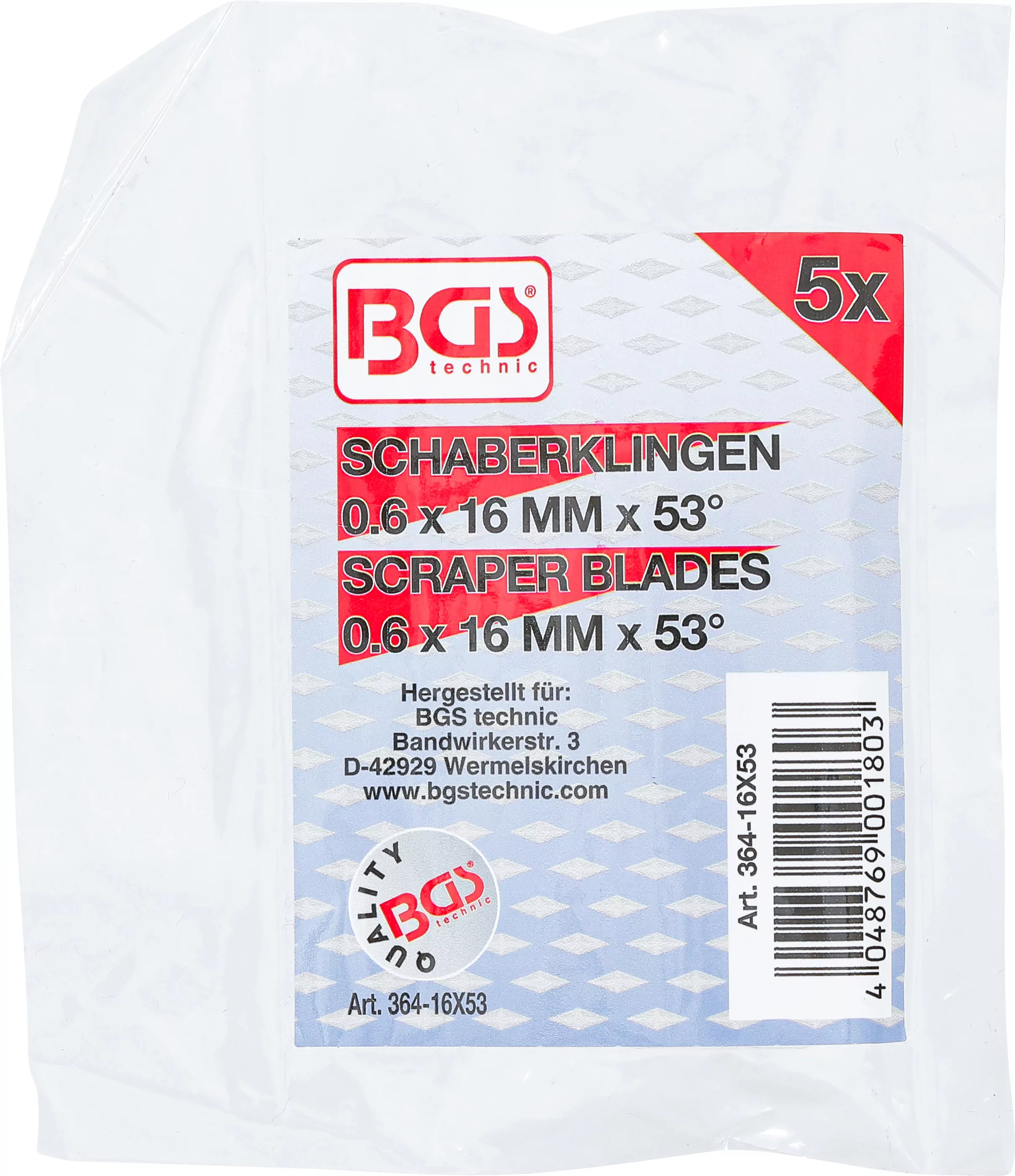 Ersatz-Schneideklingen für Art. 364 | 0,6 x 16 mm x 53° | 5-tlg.