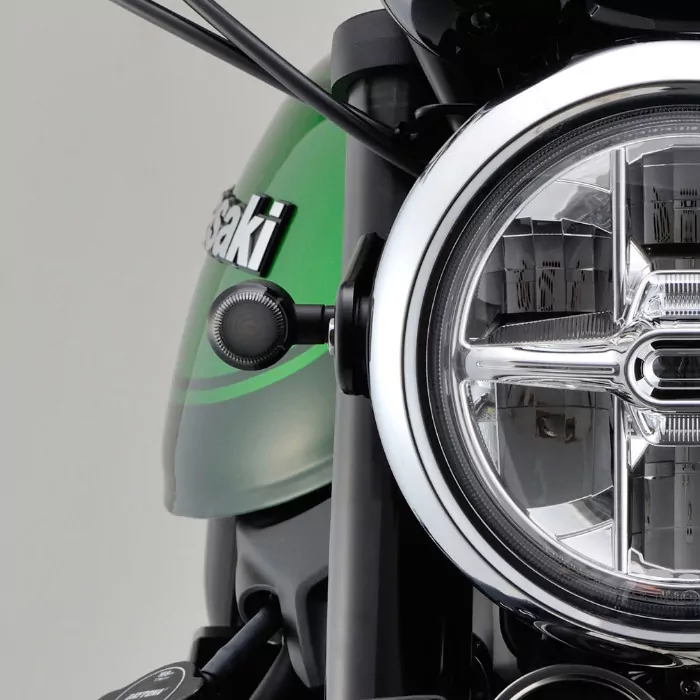 Led-blinker "sol" | Alu | Schwarz | Getönt | Paar | M8 | L 72 X T 25,5 X H 30,5 Mm | E-geprüft