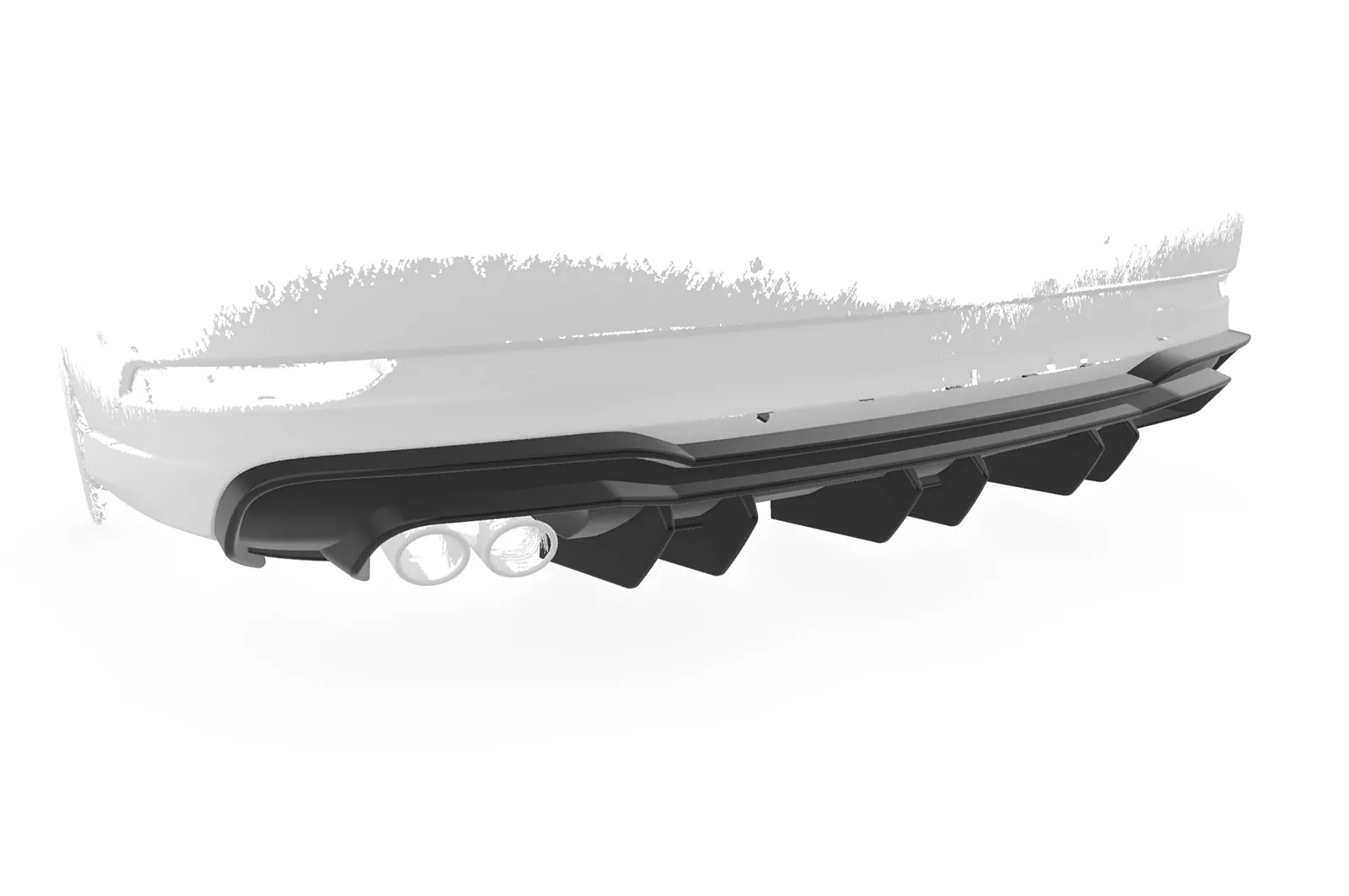 Heckansatz für Audi A3 8V S-Line Limo / Cabrio HA448 Schwarz Strukturiert