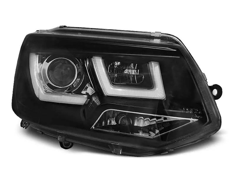 HEADLIGHTS U-LED LIGHT BLACK fits VW T5 2010-2015
