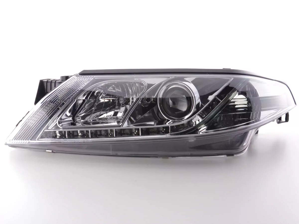 Scheinwerfer Set Daylight LED TFL-Optik Renault Laguna (Typ G) Bj. 01-05 chrom