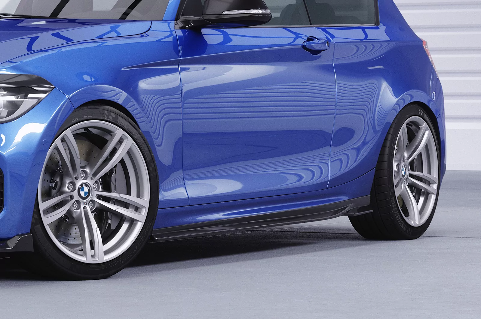 Seitenschweller für BMW 1er F20 / F21 M-Paket SS592 Schwarz Strukturiert