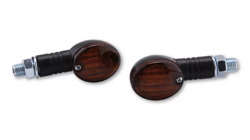 SHIN YO Micro Flash Mini Indicators Black/Orange E-Approved (Pair)