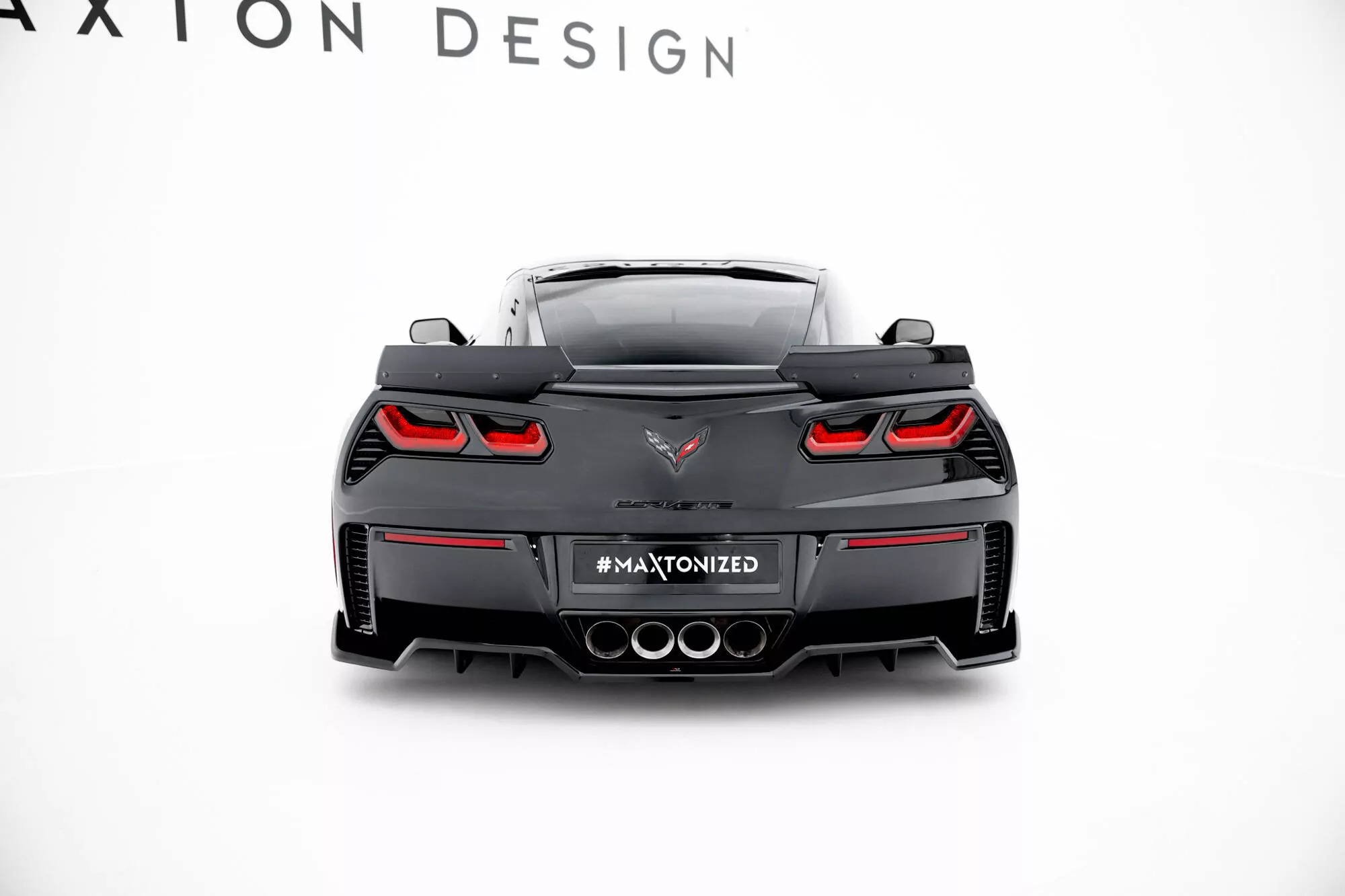 Mittlerer Diffusor Heck Ansatz DTM Look Für Chevrolet Corvette Z06 C7 Schwarz Hochglanz