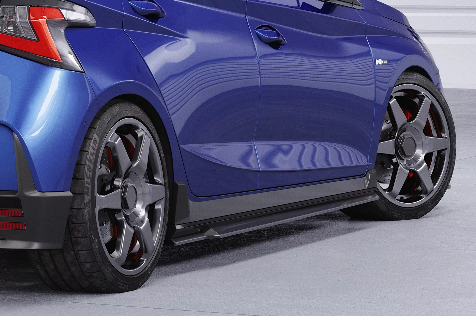 Seitenschweller für Hyundai I20 (BC3) N / N-Line SS574 Schwarz Strukturiert