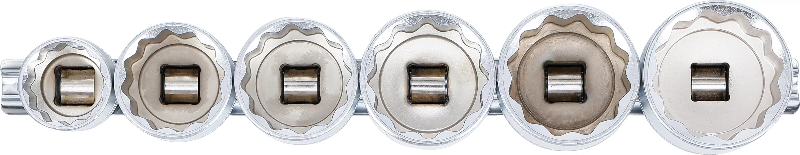 Steckschlüssel-Einsatz-Satz, Zwölfkant | Antrieb Innenvierkant 12,5 mm (1/2") | SW 24 - 38 mm | 6-tlg.